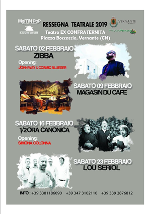 CONCERTI E TEATRO A VERNANTE - FEBBRAIO 2019